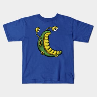 The Unhappy Slug Cartoon - Mud Green Kids T-Shirt